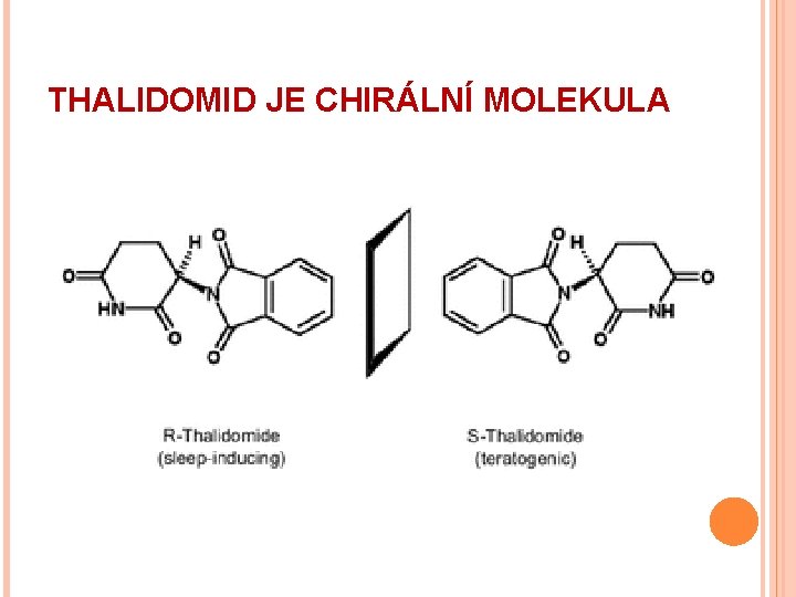 THALIDOMID JE CHIRÁLNÍ MOLEKULA 