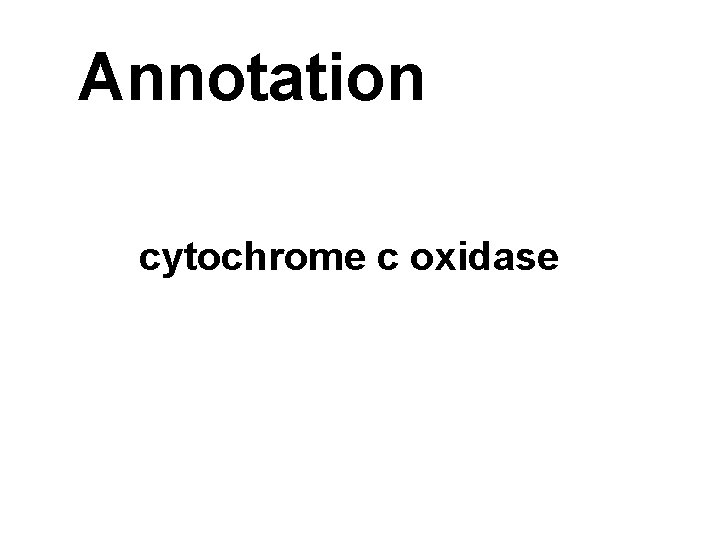 Annotation cytochrome c oxidase 