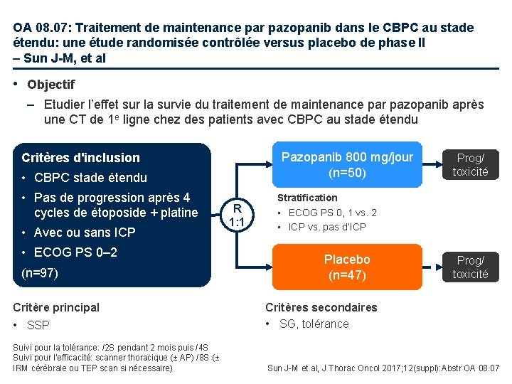 OA 08. 07: Traitement de maintenance par pazopanib dans le CBPC au stade étendu: