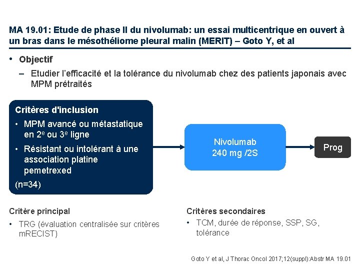 MA 19. 01: Etude de phase II du nivolumab: un essai multicentrique en ouvert