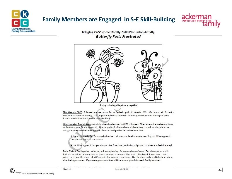 Family Members are Engaged in S-E Skill-Building 22 Family Members are Engaged in S-E Skill-Building 22
