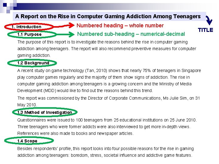 A Report on the Rise in Computer Gaming Addiction Among Teenagers 1. Introduction 1.