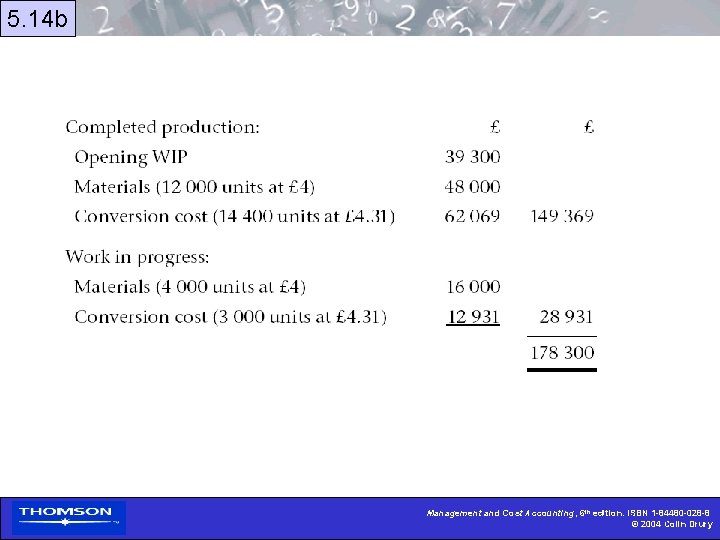 5. 14 b Management and Cost Accounting, 6 th edition, ISBN 1 -84480 -028