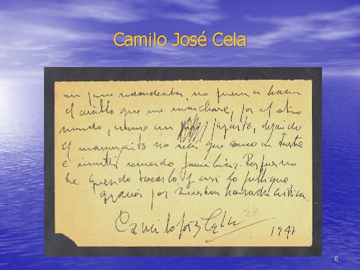 Camilo José Cela 6 