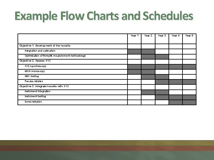Example Flow Charts and Schedules Year 1 Objective 1: Development of the hoosits Integration
