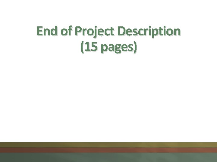 End of Project Description (15 pages) 