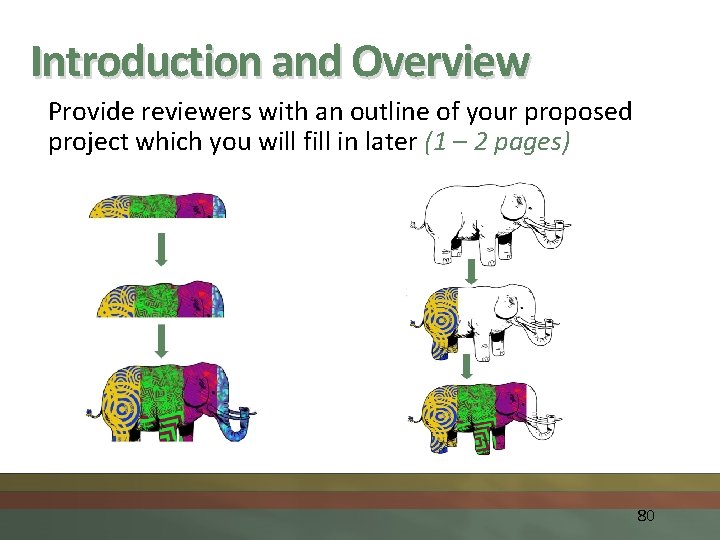 Introduction and Overview Provide reviewers with an outline of your proposed project which you