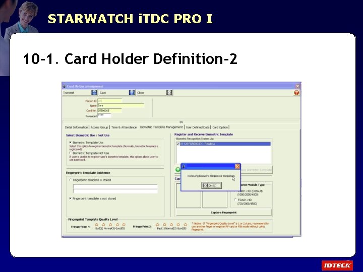 STARWATCH i. TDC PRO I 10 -1. Card Holder Definition-2 