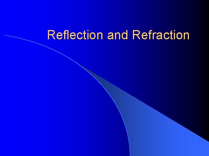 Reflection and Refraction 