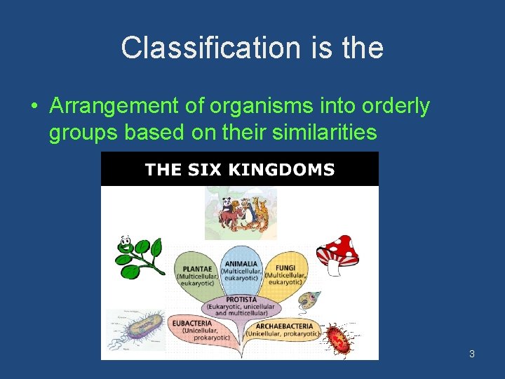 Classification is the • Arrangement of organisms into orderly groups based on their similarities