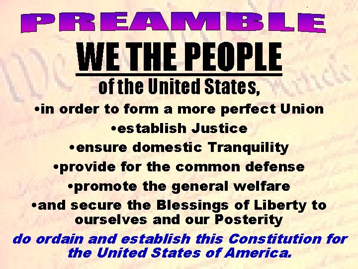 Art 2 WE THE PEOPLE of the United States, • in order to form Art 2 WE THE PEOPLE of the United States, • in order to form