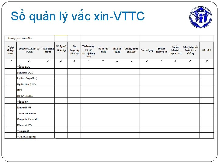 Sổ quản lý vắc xin-VTTC 