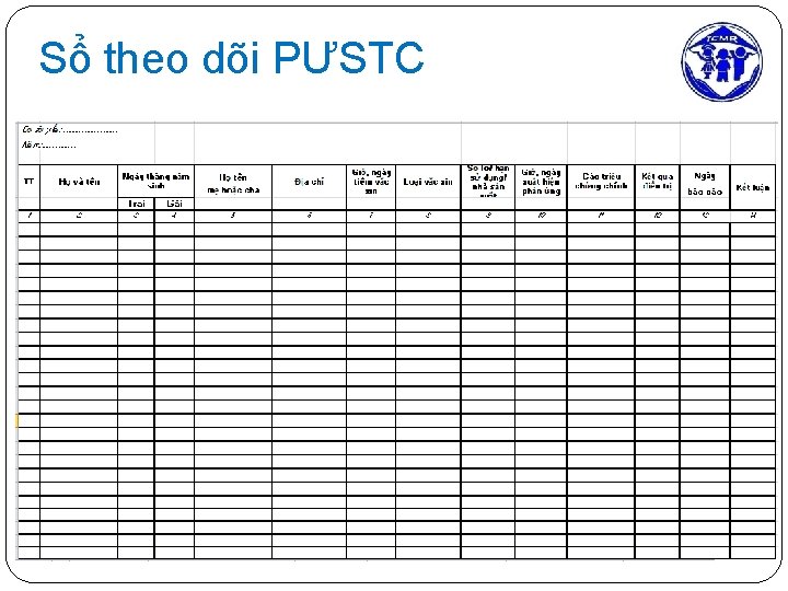 Sổ theo dõi PƯSTC 