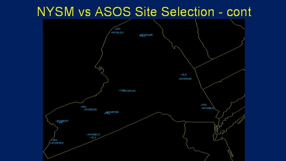 NYSM vs ASOS Site Selection - cont 