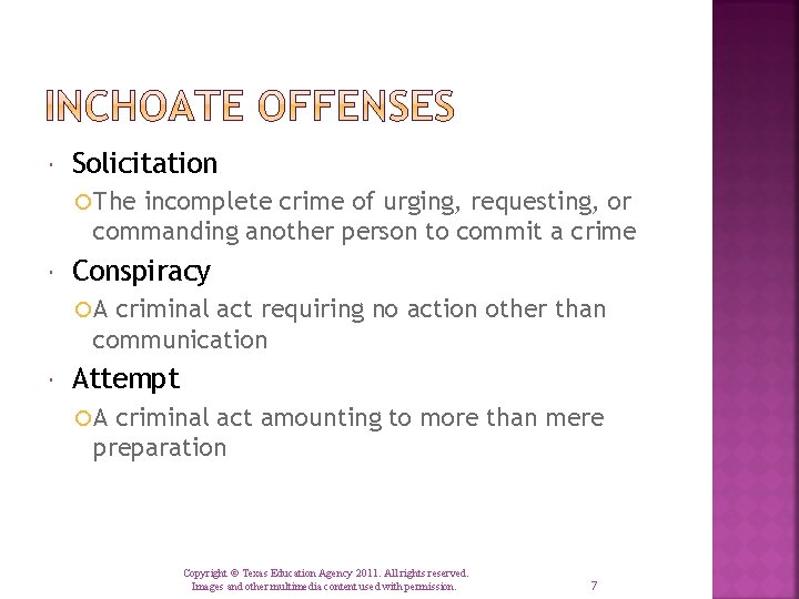  Solicitation The incomplete crime of urging, requesting, or commanding another person to commit