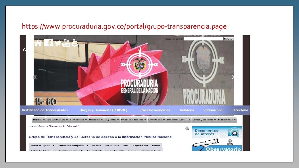 https: //www. procuraduria. gov. co/portal/grupo-transparencia. page 