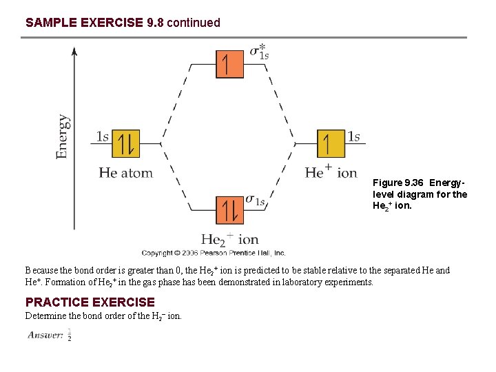 SAMPLE EXERCISE 9. 8 continued Figure 9. 36 Energylevel diagram for the He 2+