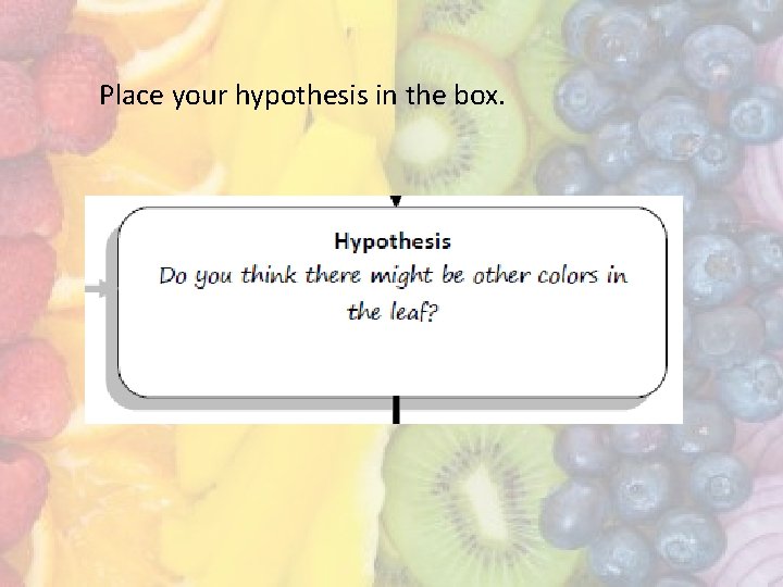 Place your hypothesis in the box. 