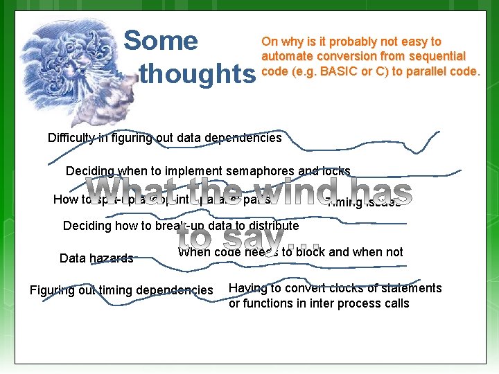 On why is it probably not easy to Some automate conversion from sequential thoughts