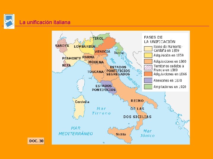 La unificación italiana DOC. 30 