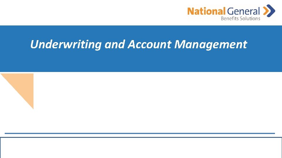 Underwriting and Account Management 