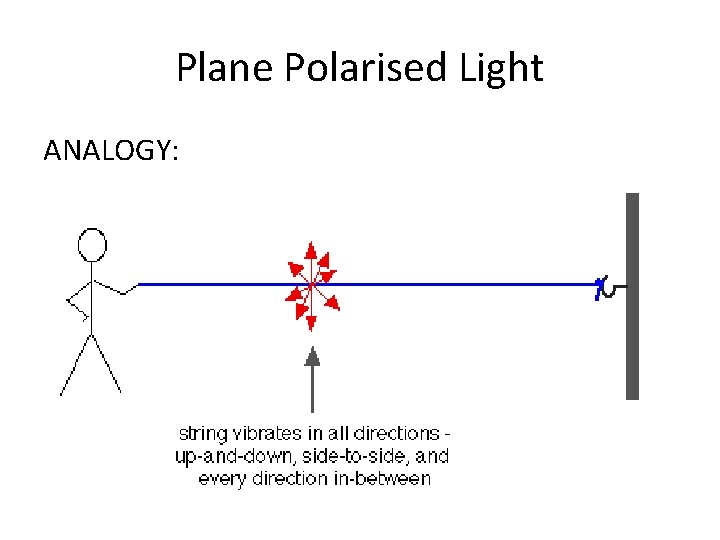 Plane Polarised Light ANALOGY: 
