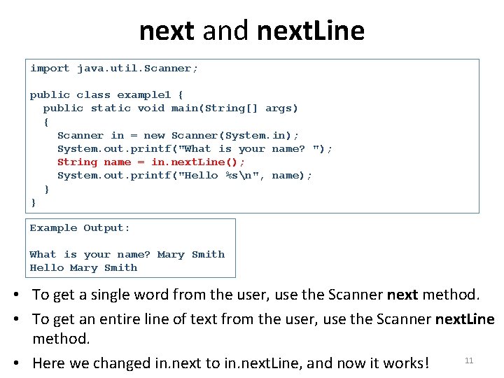 next and next. Line import java. util. Scanner; public class example 1 { public