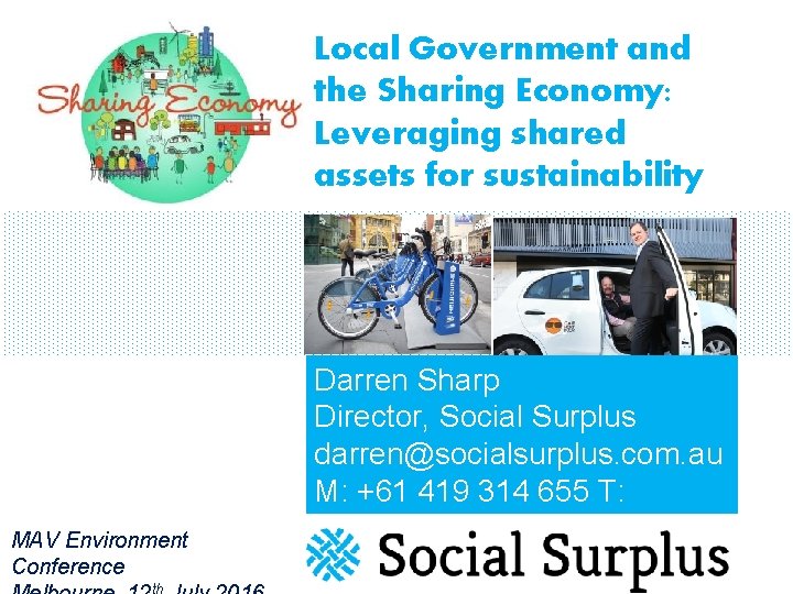 Local Government and the Sharing Economy Leveraging shared