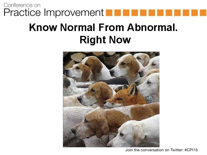 Know Normal From Abnormal. Right Now 