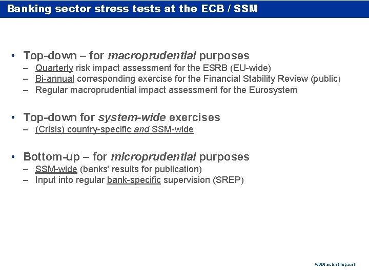 Banking sector stress atmaster the ECB / SSM Use as rubric Rubric line or Banking sector stress atmaster the ECB / SSM Use as rubric Rubric line or