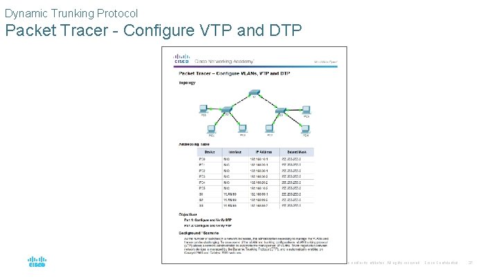 Dynamic Trunking Protocol Packet Tracer - Configure VTP and DTP © 2016 Cisco and/or