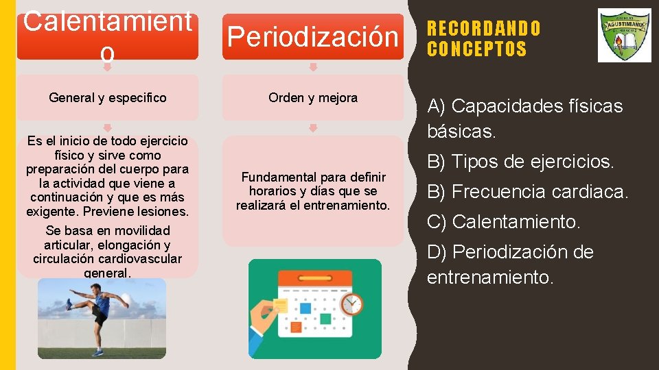 Calentamient o Periodización General y especifico Orden y mejora Es el inicio de todo Calentamient o Periodización General y especifico Orden y mejora Es el inicio de todo