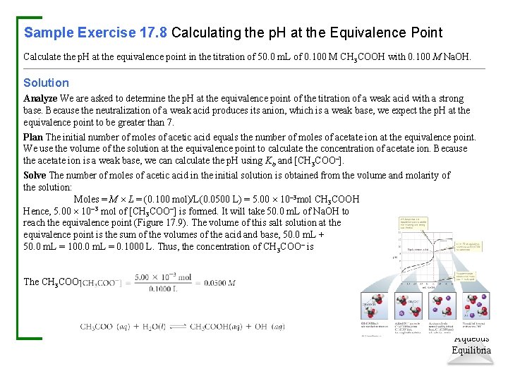 Sample Exercise 17. 8 Calculating the p. H at the Equivalence Point Calculate the