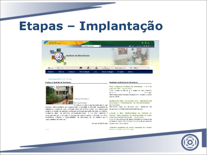 Etapas – Implantação 