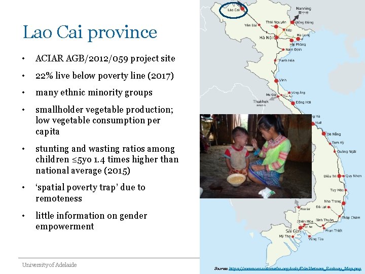 Lao Cai province • ACIAR AGB/2012/059 project site • 22% live below poverty line