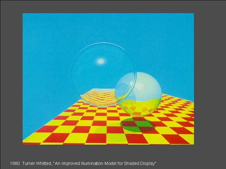 1980 Turner Whitted, “An Improved Illumination Model for Shaded Display” 