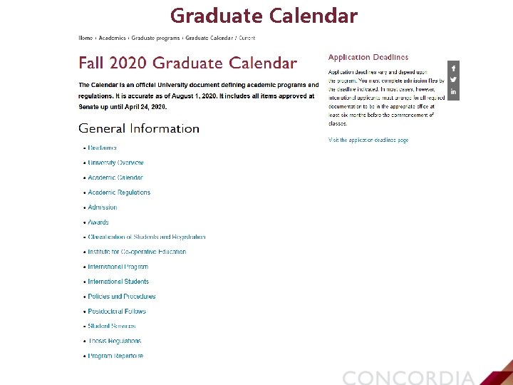 Graduate Calendar 