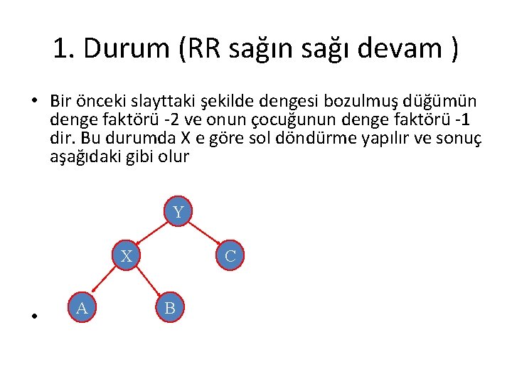 1. Durum (RR sağın sağı devam ) • Bir önceki slayttaki şekilde dengesi bozulmuş