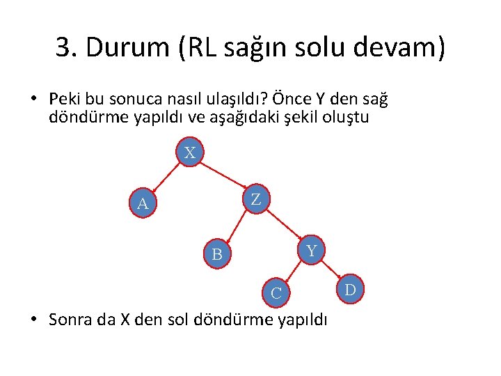 3. Durum (RL sağın solu devam) • Peki bu sonuca nasıl ulaşıldı? Önce Y