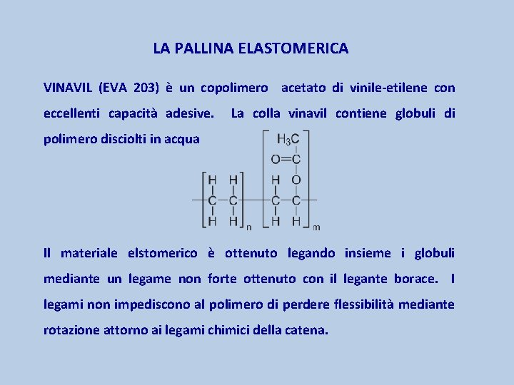 LA PALLINA ELASTOMERICA VINAVIL (EVA 203) è un copolimero acetato di vinile-etilene con eccellenti