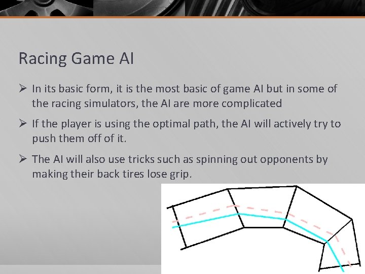 Racing Game AI Ø In its basic form, it is the most basic of Racing Game AI Ø In its basic form, it is the most basic of
