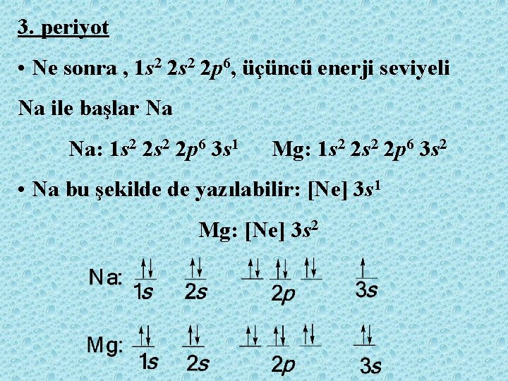 3. periyot • Ne sonra , 1 s 2 2 p 6, üçüncü enerji