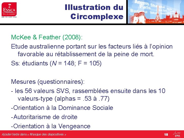 Illustration du Circomplexe Mc. Kee & Feather (2008): Etude australienne portant sur les facteurs Illustration du Circomplexe Mc. Kee & Feather (2008): Etude australienne portant sur les facteurs