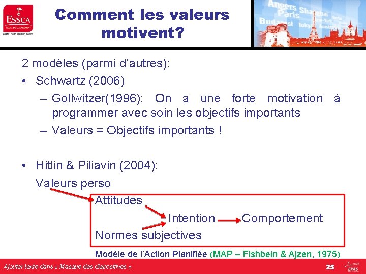 Comment les valeurs motivent? 2 modèles (parmi d’autres): • Schwartz (2006) – Gollwitzer(1996): On Comment les valeurs motivent? 2 modèles (parmi d’autres): • Schwartz (2006) – Gollwitzer(1996): On