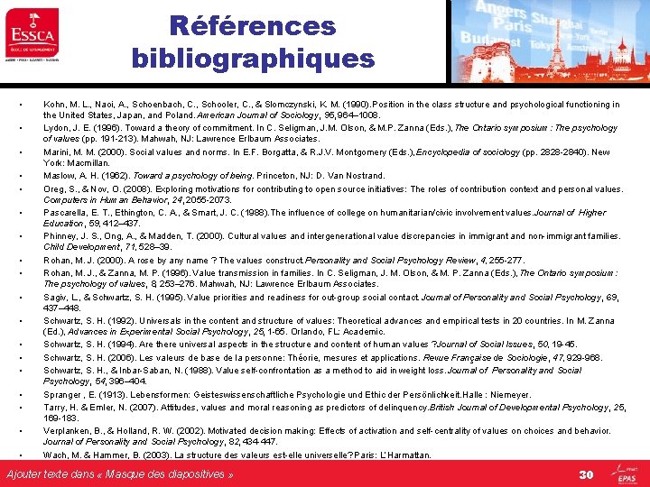 Références bibliographiques • • • • • Kohn, M. L. , Naoi, A. , Références bibliographiques • • • • • Kohn, M. L. , Naoi, A. ,