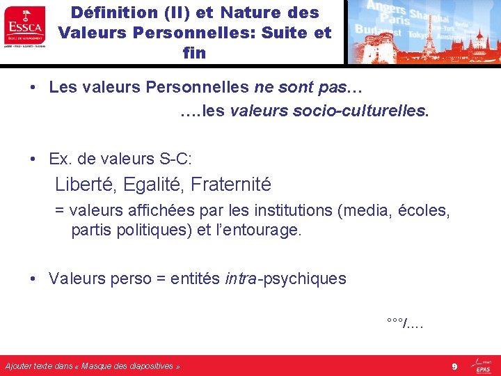 Définition (II) et Nature des Valeurs Personnelles: Suite et fin • Les valeurs Personnelles Définition (II) et Nature des Valeurs Personnelles: Suite et fin • Les valeurs Personnelles