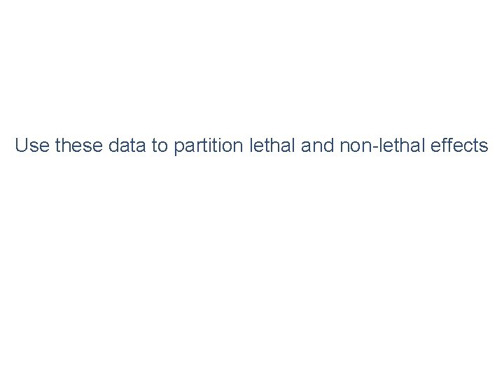 Use these data to partition lethal and non-lethal effects 