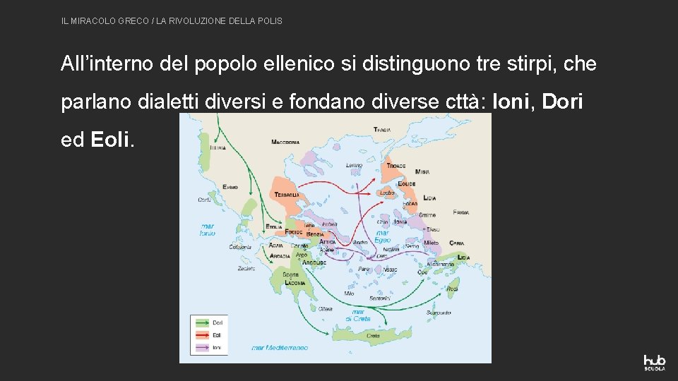 IL MIRACOLO GRECO / LA RIVOLUZIONE DELLA POLIS All’interno del popolo ellenico si distinguono