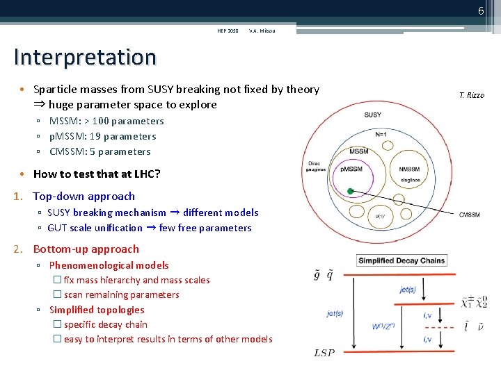 6 HEP 2018 V. A. Mitsou Interpretation • Sparticle masses from SUSY breaking not 6 HEP 2018 V. A. Mitsou Interpretation • Sparticle masses from SUSY breaking not