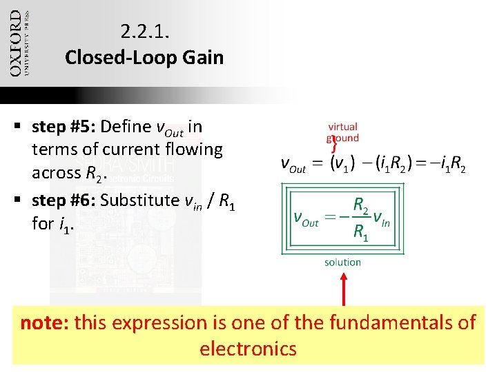2. 2. 1. Closed-Loop Gain § step #5: Define v. Out in terms of